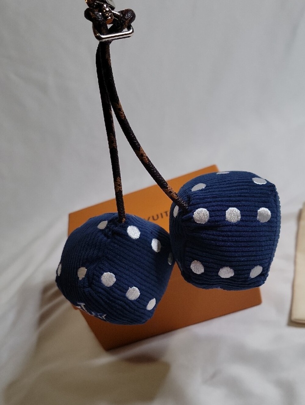 Louis Vuitton Navy LV Lucky Dice Bag Charm - Picture 2 of 4